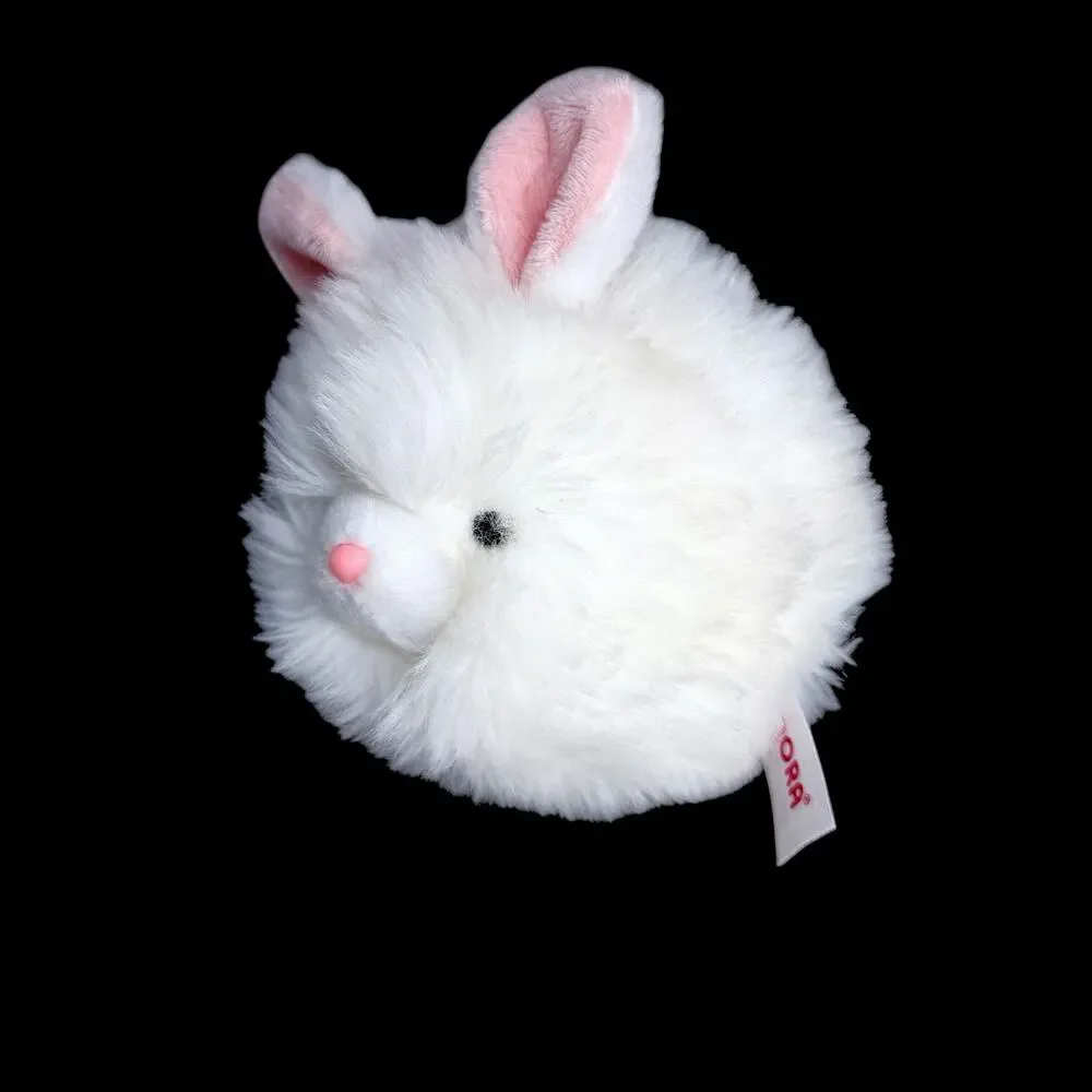 Aurora White Bunny Rabbit Plush Stuffed Animal Pink Ears Floppy Soft Easter 6 In